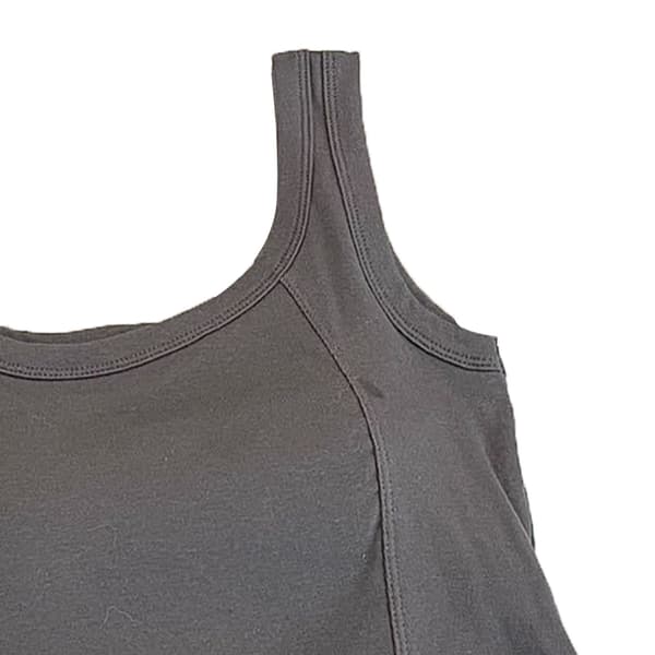 Kvinders Ærmeløs Basic Tanktop Polstret Ren Farve Åndbar Bomuld Casual Ærmeløs Basic Top Mørkegrå Fri Størrelse