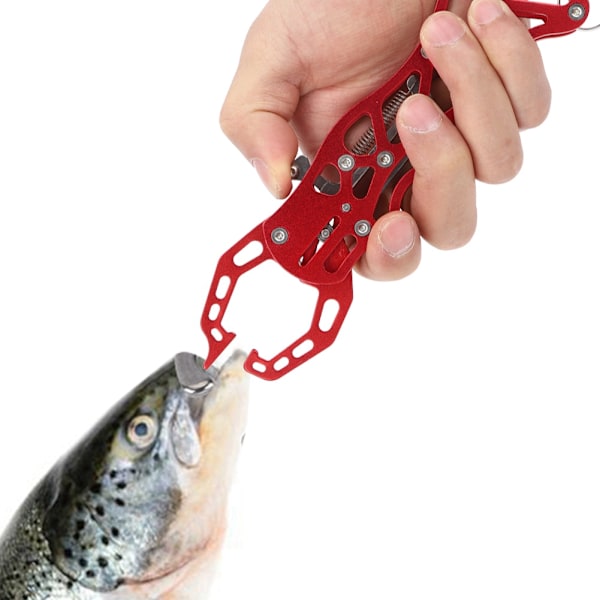 Fisktång i aluminiumlegering, ihålig design, fiskkontroll, klämma, verktyg, röd