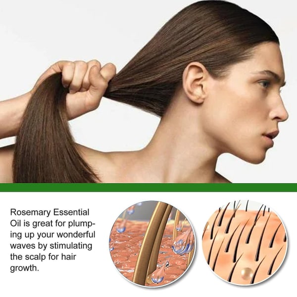 Huile capillaire au romarin, 30ml, 2 delar, nourrissante pour le cuir chevelu, stimule la croissance des cheveux, huile de soin