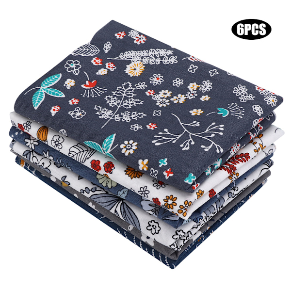 50x40cm 6st unikt blommönster bomullstyg tryckt tyg DIY-material för hantverksprojekt