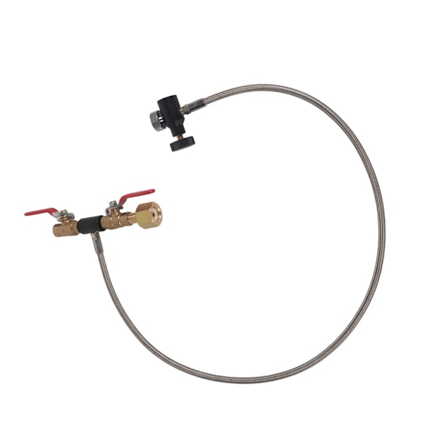 CGA-320 CO2-flaskefyllingsadapter med slange for påfylling av brusflaske 36\" med måler