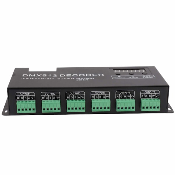 24-kanavainen DMX-dekooderi Digitaalinen näyttö RGBW DMX512 himmenninohjain LED-ohjain vaihebaariin DC5V-24V