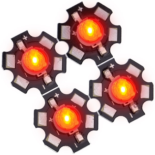 3W Højtydende LED-Lamper Perler Emitter Diode Chips til DIY Belysningsarmaturer Rød