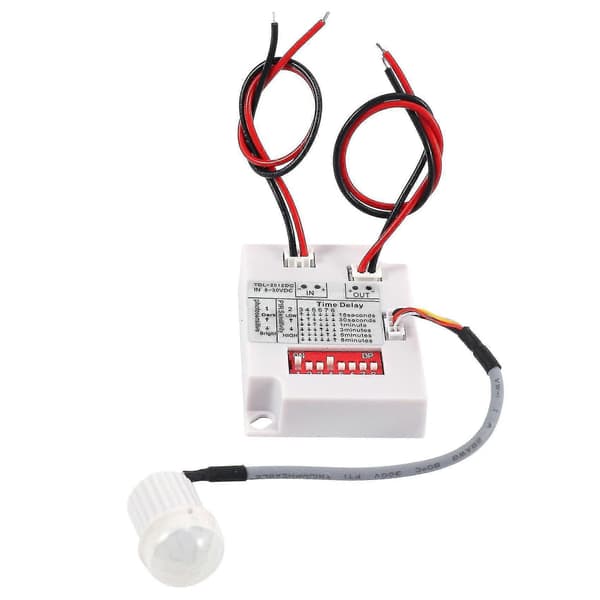 12V 24V Korridor LED PIR Bevægelsessensorafbryder IR Infrarød Menneskelig Induktionsrelæ white