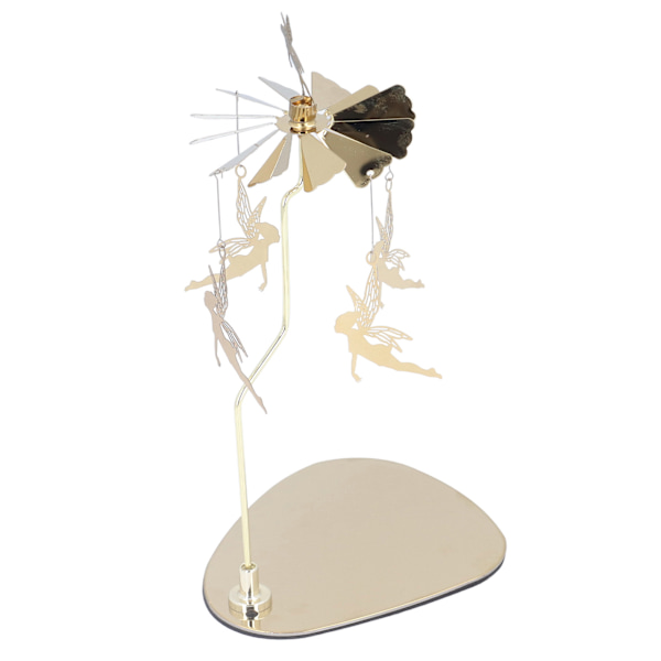 Ljushållare Rund triangelbricka Romantisk europeisk stil Rostfritt stål Roterande Aromaterapi Wind Chime Ljushållare Little Fairy