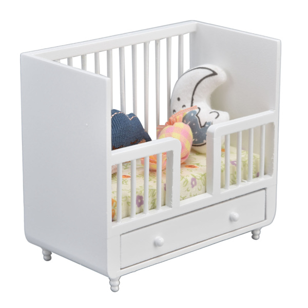 1:12 Dukkehusseng DIY Miniature Dukkehusseng Træseng Baby Dukkeseng til Dukkehusrum