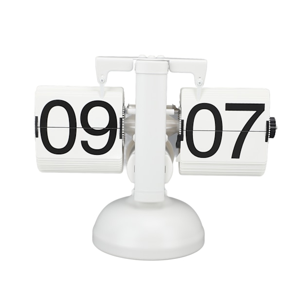Flip Clock Store Nummer Batteridrevet 304 Rustfrit Stål Bordplade Retro Flip Clock til Hjemmekontor 24 Timer Helt Hvid