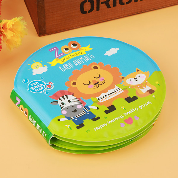 Vedenkestävä vauvan kylpyammeen kirja Zoo Animal Toy Simbadrum Varhainen opetuslelu