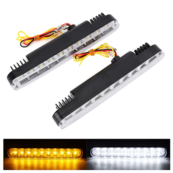 5050 30LED Dubbla Färger Dagsljus LED-lampor DRL Blinkers Universal för Bil