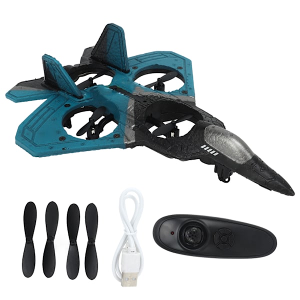 2,4 GHz Kids RC Glider Model LED-lys Stabil Flyvefjernstyring Planlegetøj med Propeller Blå 1 batteri
