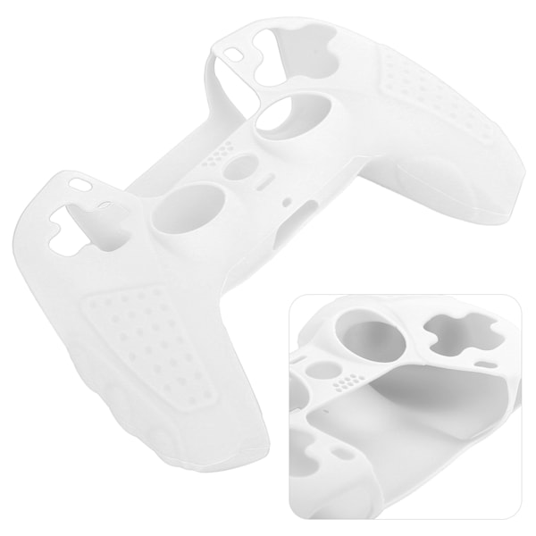 Matvarekvalitet sklisikkert silikon spillkonsoll beskyttelse Gamepad Håndtak for PS5 joystick (hvit)