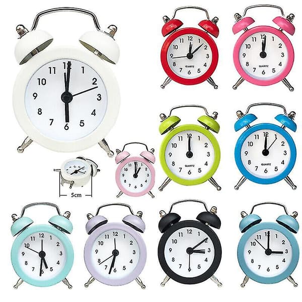Väckarklocka Lilone Twin Bell High Kompatibel med tunga sovare Sovrum Ljusgul Mini[LD] Black