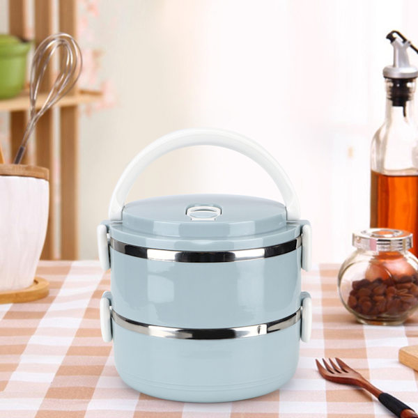Bärbar rostfritt stål blå risnodlar Lunchbox matbehållare