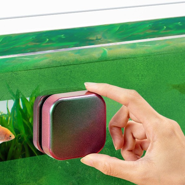 Mini Aquarium Magnetic Borste Gradient Färg Dubbelsidig Ergonomisk Fish Tank Magnetisk borstrengöring för glas Inom 12 mm Stor