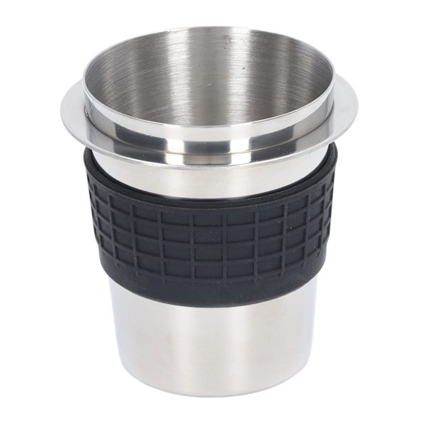 58 mm kaffedoseringskopp i rustfritt stål Kaffemaskin håndtak Mottaks pulverkopp med silikonring Farge i rustfritt stål