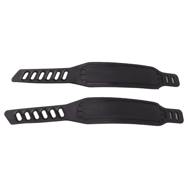 2 stk. treningsykkelpedalstropper i plast, justerbar lengde, universelle sykkelpedal tåstropper, stropp for hjemmetrening og sykling