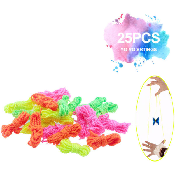 Yoyo-kielet polyesteriä 25 kpl reaktiivisille ja ei-reaktiivisille yoyo-kielille Moniväriset yoyo-kielet, malli: Moniväriset yoyo-kielet