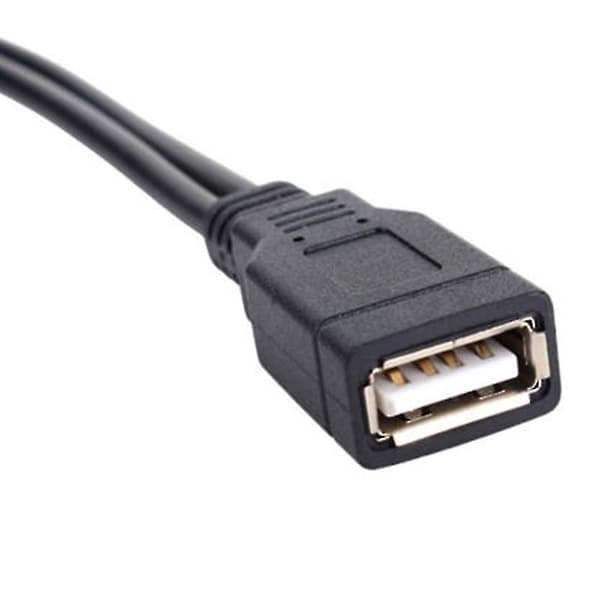 USB 2.0 1 hunn til 2 hann Y-splitter data synkronisering ladeforlengelseskabel Hfmqv
