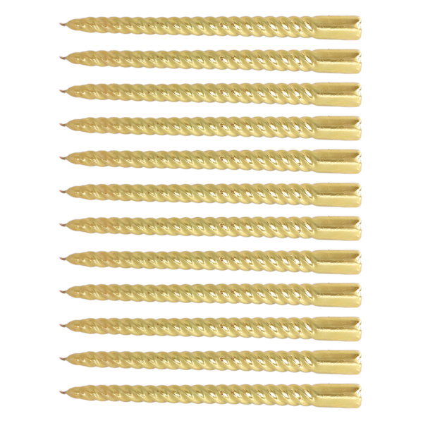 Twisted Long Candle Soy Wax Røykløs Metallic Twisted Lysestake for Bryllupsfest Gull