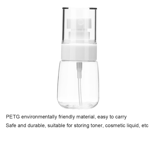 U-formad sprayflaska tjockbottnad Ultrafin Mist Kosmetikaflaska 30 ml (Transparent)