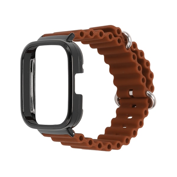 2 i 1 klockarmband Skyddsfodral Silikon Justerbart utbytesremfodral för Redmi Watch 3 Brown