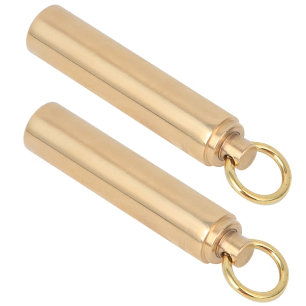 2-pack Vattentäta Mini-behållare i Mässing för Överlevnad, EDC, 12 mm i Diameter