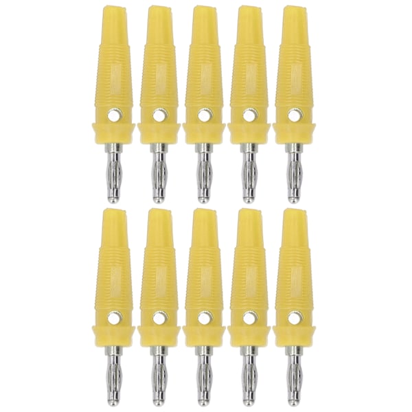 10 st/set 4 mm Banana Stick Socket Terminal Connector för svetsmaskiner Laddningsgeneratorer Gul