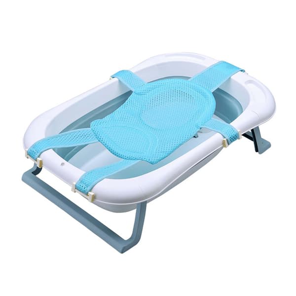 Infant Bath Seat Adjustable Length Shower Support Sling Net Bathtub Mesh Hammock Cradle Bed Light Blue