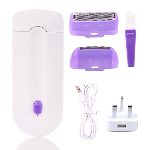 2022 Professionellt smärtfritt hårborttagningssats Laser Touch Epilator USB Uppladdningsbar Kvinnor Kropp Ansikte Ben Hand Rakapparat Hårborttagningsmedel UK Plug