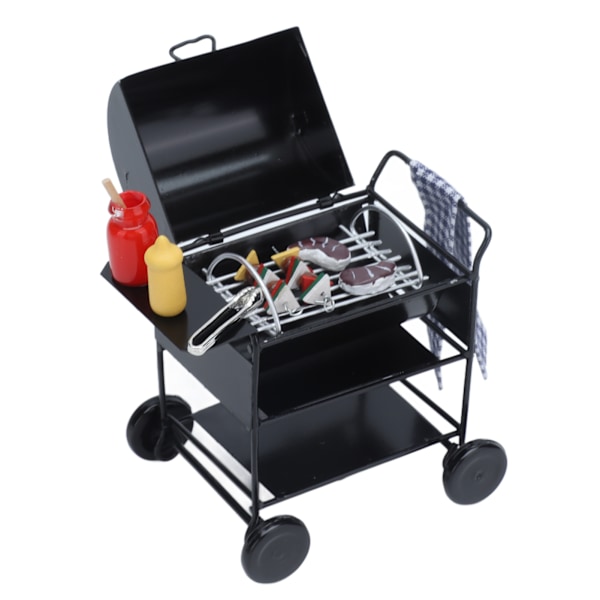Mini BBQ Grill 1:12 Miniature Scene Udsøgt smuk levende køkkenmøbler Model Dukkehustilbehør