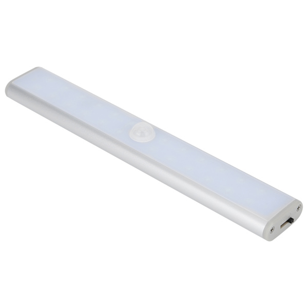 LED Bevegelsessensor Lys Skap Garderobe Lampe Under Skap Nattlys USB Oppladbar 24 LED-brikker