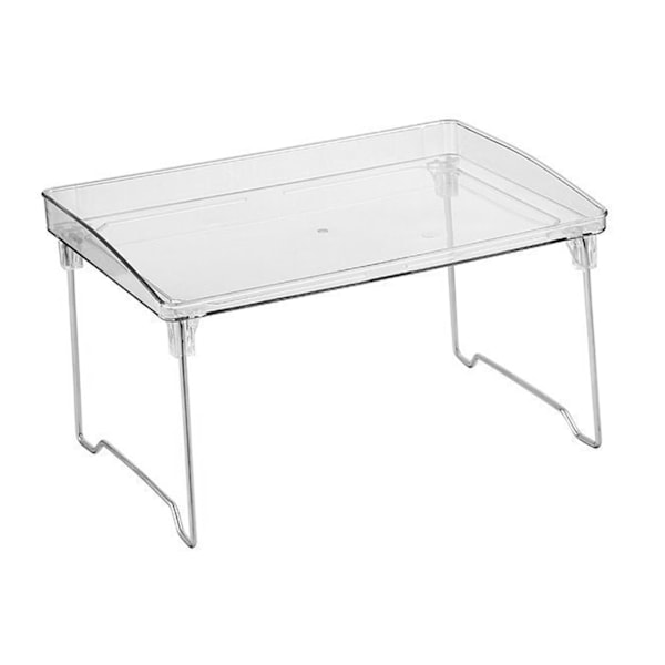 Stackable Clear Organizer Plastic Transparent Tabletop Storage Rack for Makeup Kitchen Tools Stationery One Tier Free Size