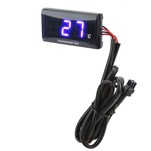 Universaali moottoripyörän DC12V LCD-näyttö Ohut vesilämpötilan mittari 16 mm T-liittimellä moottoripyörään Sininen taustavalo