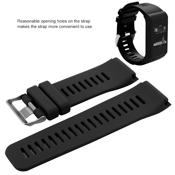 Silikon Urrem Byte til Armbåndsur, Passer til Garmin Vivoactive HR (Sort)