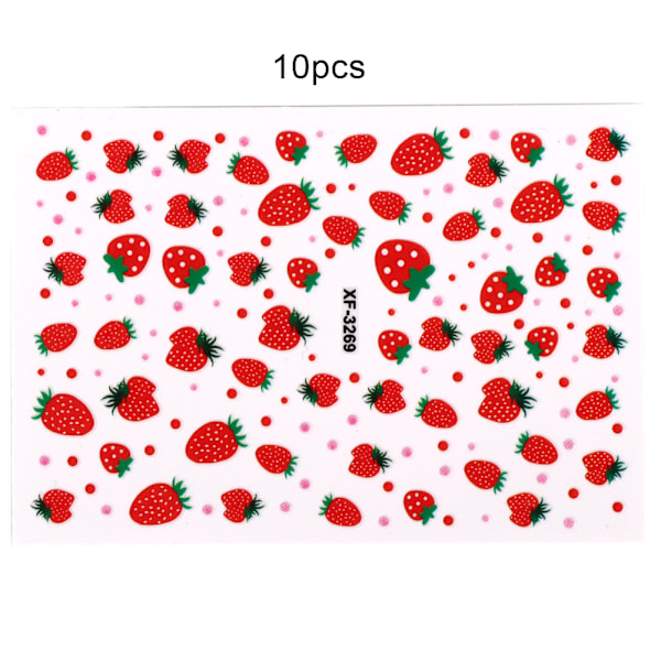 10 stk 3D Neglekunst Sticker Dekoration Selvklæbende DIY Manikyr Indretning til Neglesalon Hjem (XF3269)