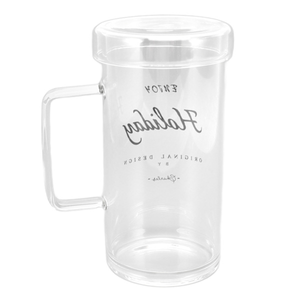 Glaskop Transparent Drikkekop Kaffe Kop Mug Hjemindretning med låg til familie venner ferie