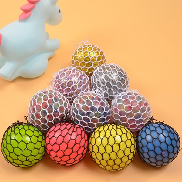 Fancy Squishy Mesh Ball Stressaflastende Klem Grapebolde Hånd Fidget Legetøj Sensorisk Rolig Legetøj
