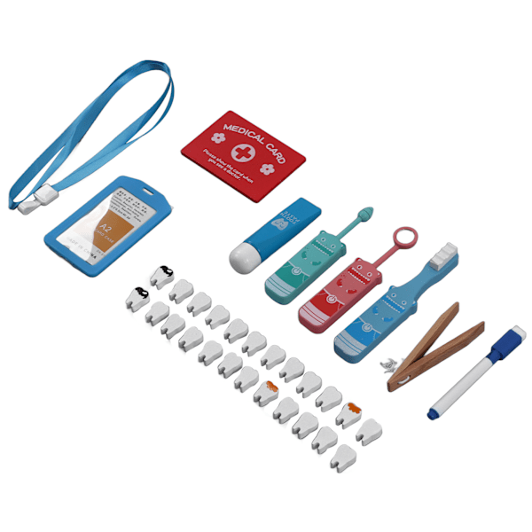 Tandlægekit til børn Simulering Småbørn Læge Legetøjsæt Montessori Legetøj til tidlig uddannelse Tandlægekit til over 3 år gammel