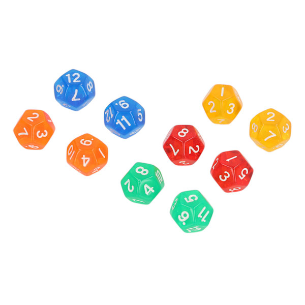 40 kpl 12-sivuista läpinäkyvää noppaa Vedenkestäviä 5 väriä läpinäkyviä noppaa lautapeleihin ja matematiikan opetukseen