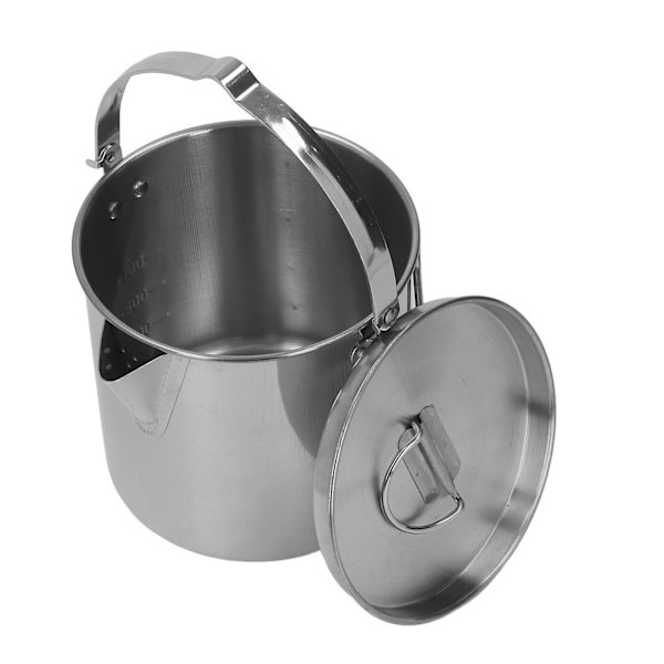 1,2L campingvattenkokare i rostfritt stål Bärbar tekanna Kaffekanna Utomhuskokkärl för vandring Camping picknick