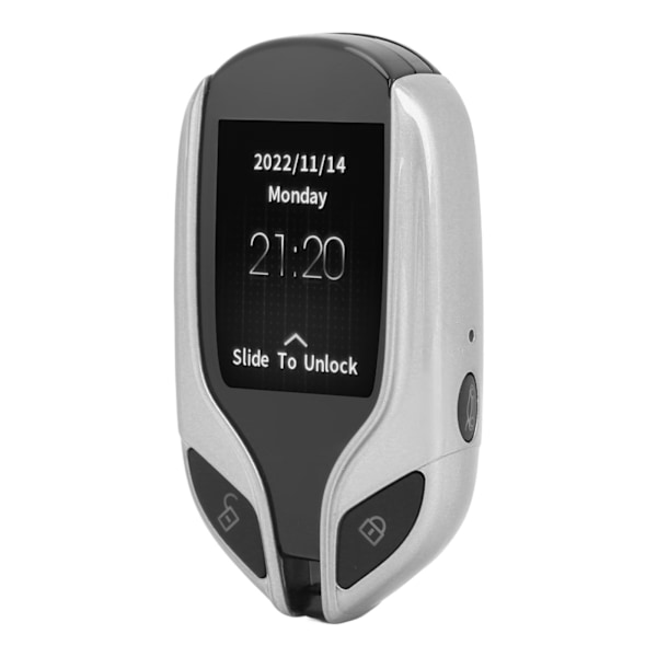 LCD-skærm Smart Key Universal lang standbytid PKE Keyless Entry System til alle modeller med One Button Start Sølv