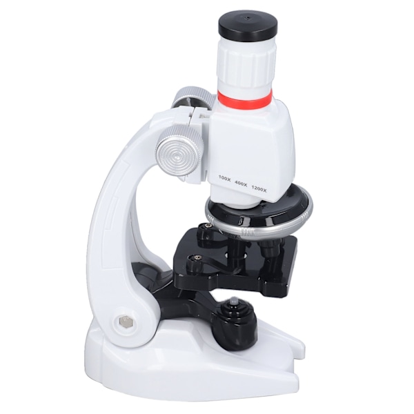 Kids Microscope Kits 1200X Barn LED-mikroskop med Slide Science Educational Toy (Vit)