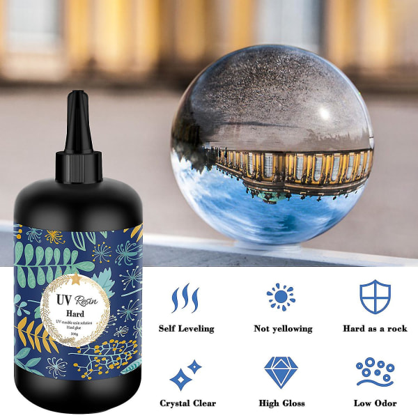 UV-harpikslim Krystallklar Hard Ultrafiolettherdende Epoksyharpiks Uv-lim Solar Cure Sollysaktivert gjør-det-selv-smykkeverktøy 25g