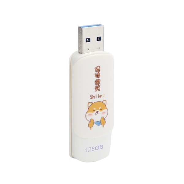 U Disk Bærbar USB2.0 Flash Drive til Studerende Sød Datalagring Memory Stick Gave (Slide CoverKeep Smiling 128GB)