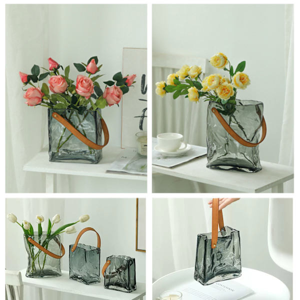 Handväska Vas Original Färg Glas Vas Fish Tank Glas Vas Handgjord vas