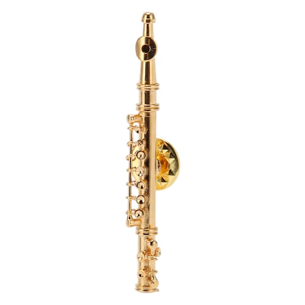 Flöjt Brosch Pin Mode Elegant guld Mini Musikinstrument Brosch med röd sammet fodrad instrumentfodral för presenter