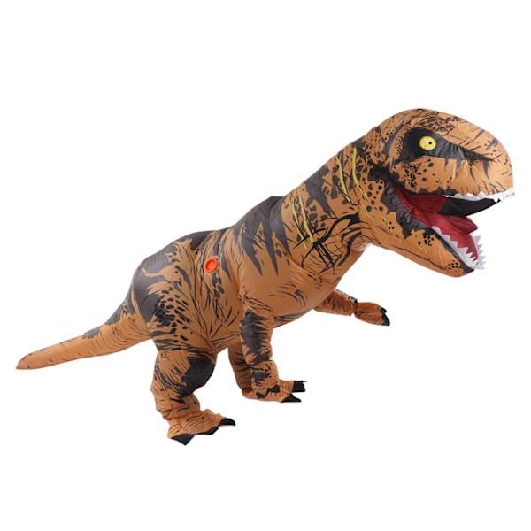 Dinosauriekostym T Rex Uppblåsbar Dinosaurieblåsningsdräkt för Halloween Cosplay Party Jul Vuxen 150‑190cm Brun