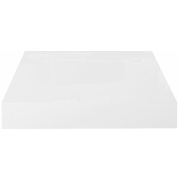 Flytende vegghylle 2 stk Blank hvit 23x23,5x3,8cm MDF