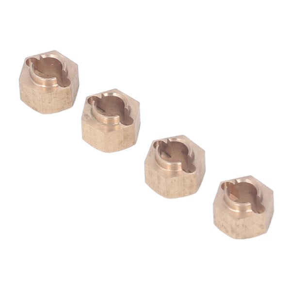 4st Mässing Guld Hex-navskoppling Lättvikts RC-navadapter Slitstark hjuldriven hexnavadapter för 1/18 1/24 RC-bil