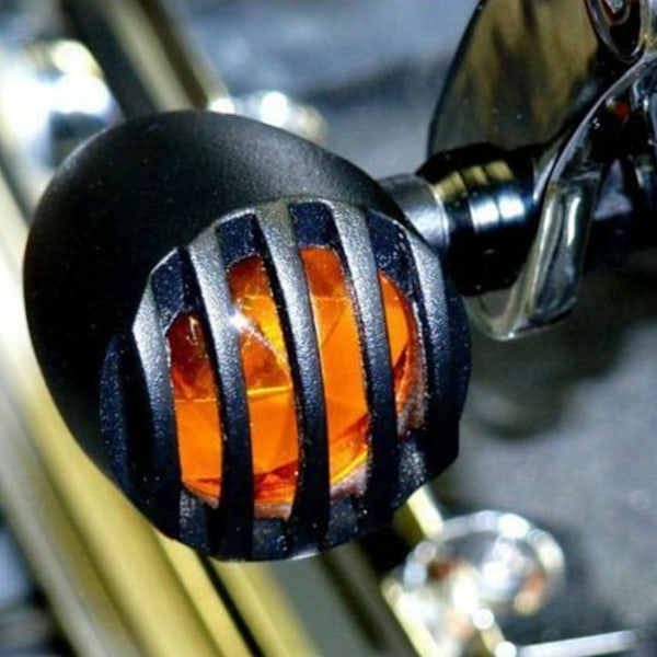 2 stk Motorsykkel Retro Blinklys Baklys Indikator Helt Krombelagt Bakbremslys